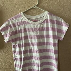 Purple and White Striped T-Shirt